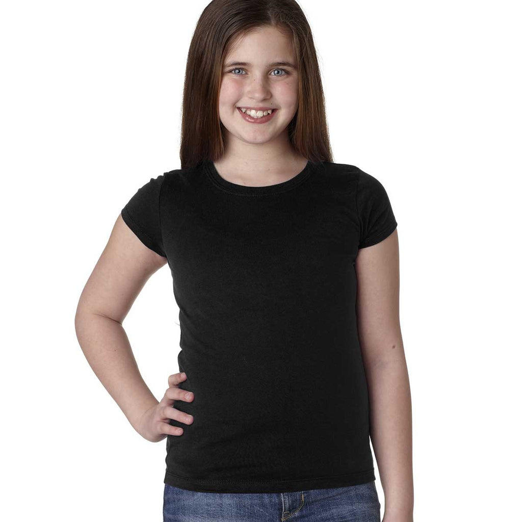 Next Level Girl's Black Princess Tee