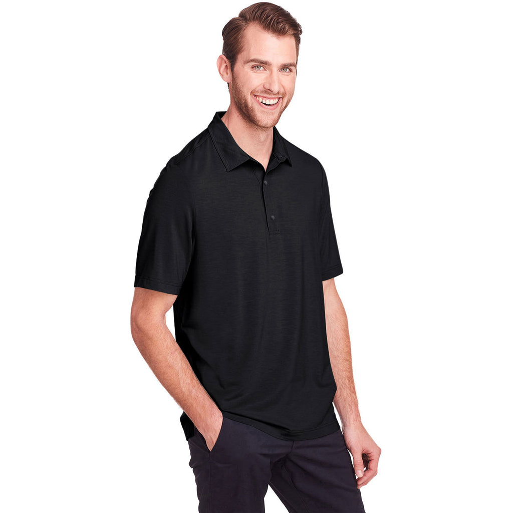 North End Men's Black Jaq Snap-Up Stretch Performance Polo