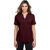 North End Women's Burgundy Jaq Snap-Up Stretch Performance Polo