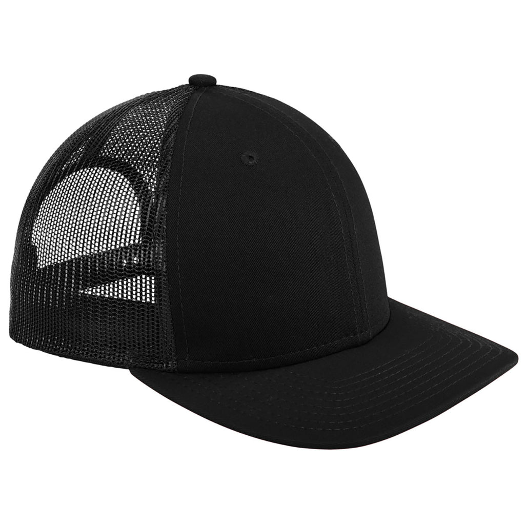 New Era Black Snapback Low Profile Trucker Cap