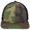 New Era Camo/ Black Snapback Low Profile Trucker Cap