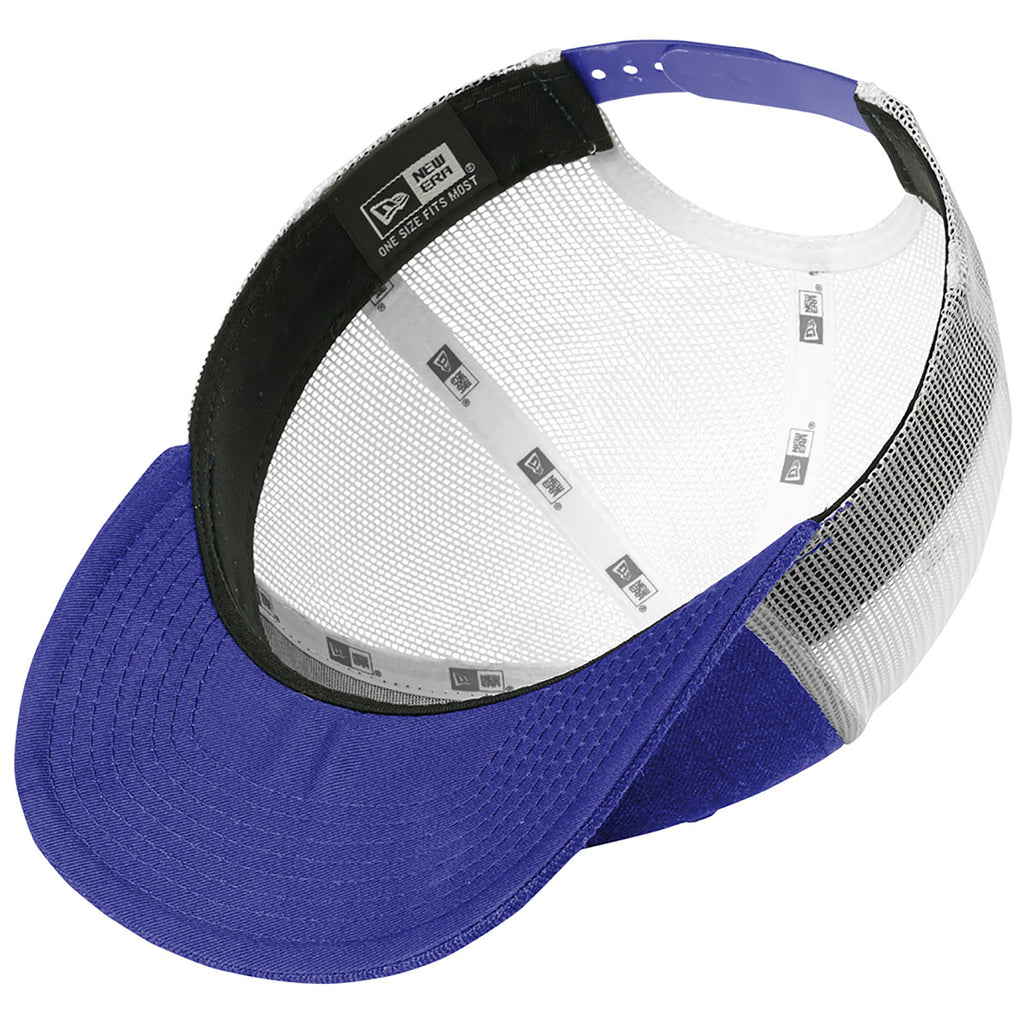 New Era Heather Royal/White Snapback Low Profile Trucker Cap