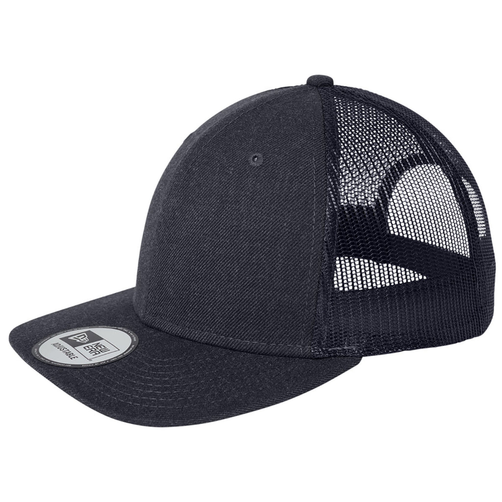 New Era Heather Navy/Navy Snapback Low Profile Trucker Cap