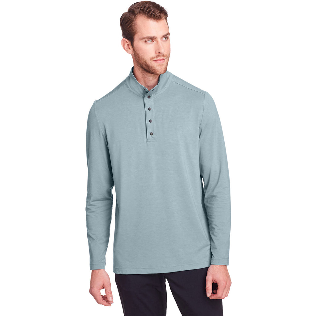 North End Men's Opal Blue Jaq Snap-Up Stretch Performance Pullover