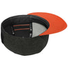 New Era Black Shadow Heather/Deep Orange Striped Flat Bill Snapback Cap