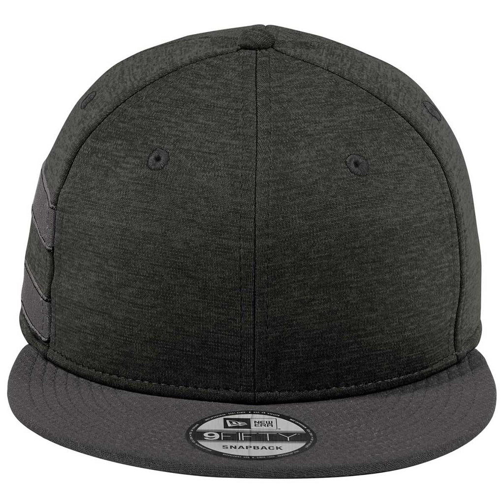 New Era Black Shadow Heather/Graphite Striped Flat Bill Snapback Cap