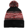 New Era Black/Scarlet Knit Chilled Pom Beanie