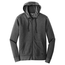 New Era Men's Black Heather Tri-Blend Fleece Full Zip Hoodie
