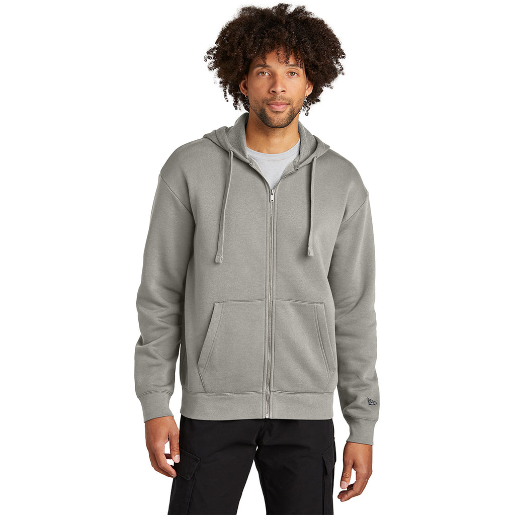 New Era Men's Rainstorm Grey Heritage Fleece Full-Zip Hoodie