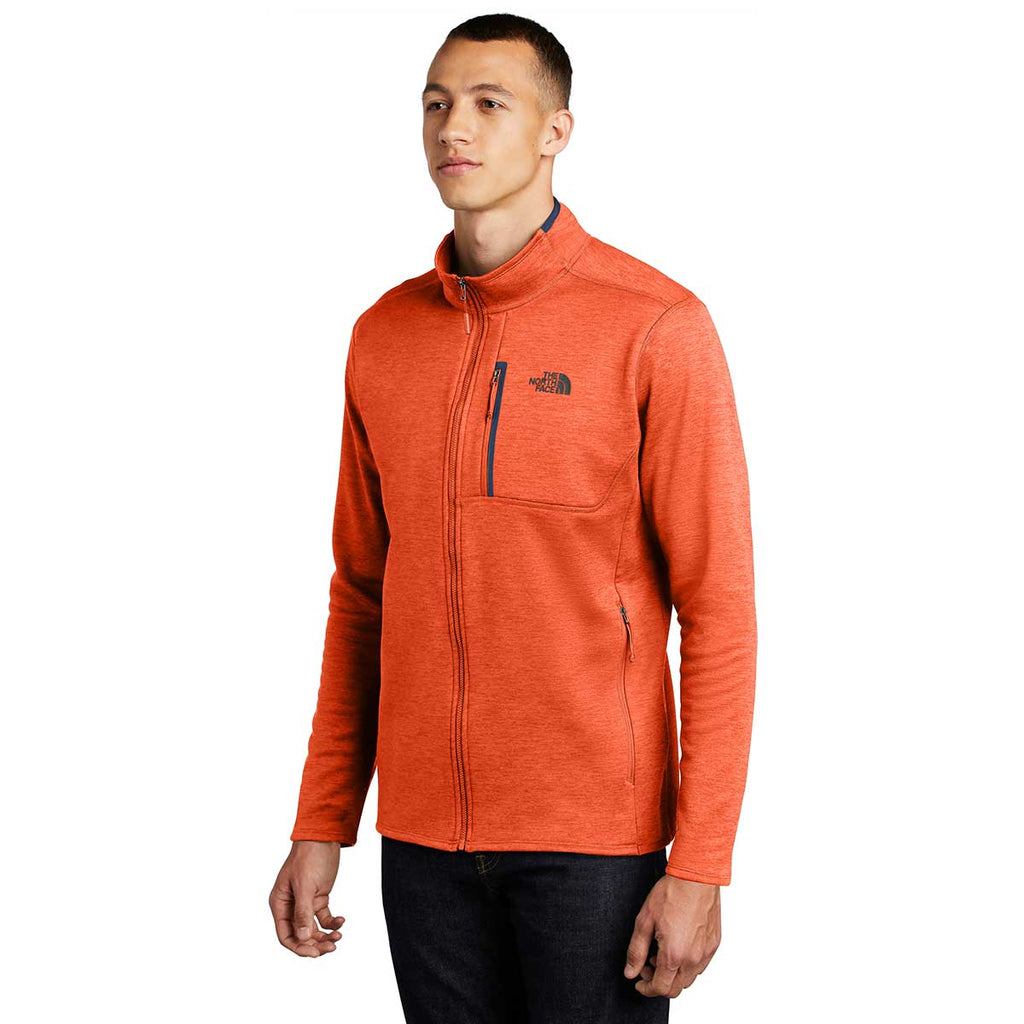 The North Face Men's Zion Orange Heather/Urban Navy Skyline Full-Zip Fleece Jacket