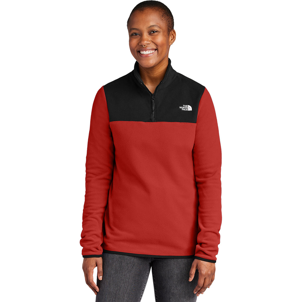 The North Face Women's Rage Red/ TNF Black Glacier 1/4-Zip Fleece