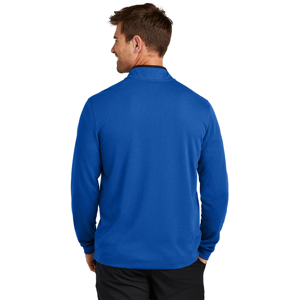 Nike Men's Gym Blue Textured 1/2 Zip Cover-UP