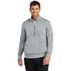 Nike Men's Dark Grey Heather Club Fleece Sleeve Swoosh 1/2 Zip