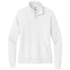 Nike Women's White Club Fleece Sleeve Swoosh 1/2 Zip