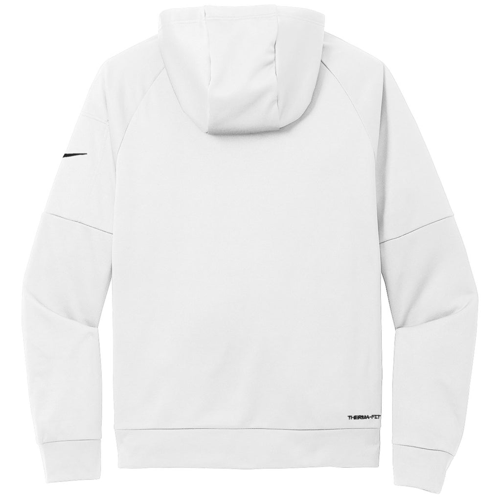 Nike Men's White Therma-FIT Pocket Pullover Fleece Hoodie