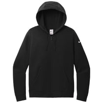 Nike Women's Black Club Fleece Sleeve Swoosh Full-Zip Hoodie
