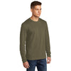 Next Level Men's Military Green Cotton Long Sleeve Tee