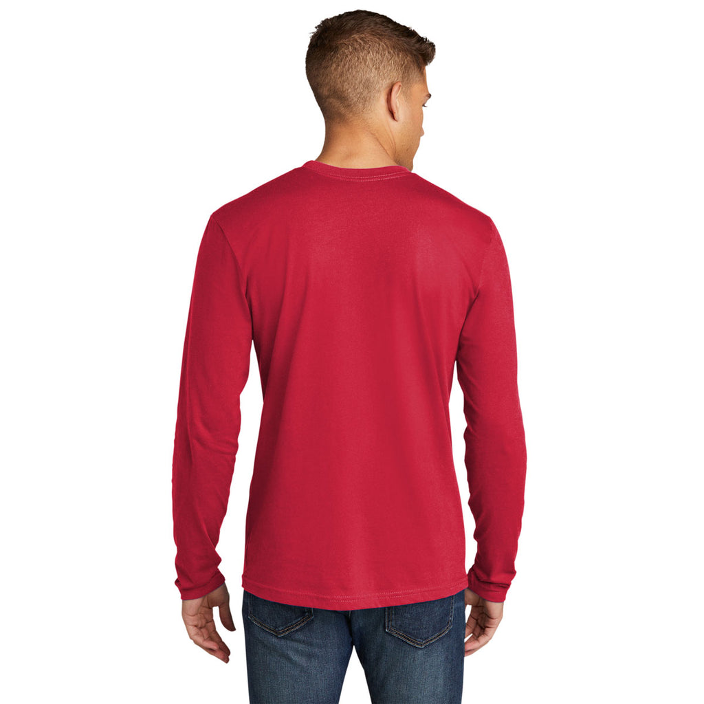 Next Level Men's Red Cotton Long Sleeve Tee