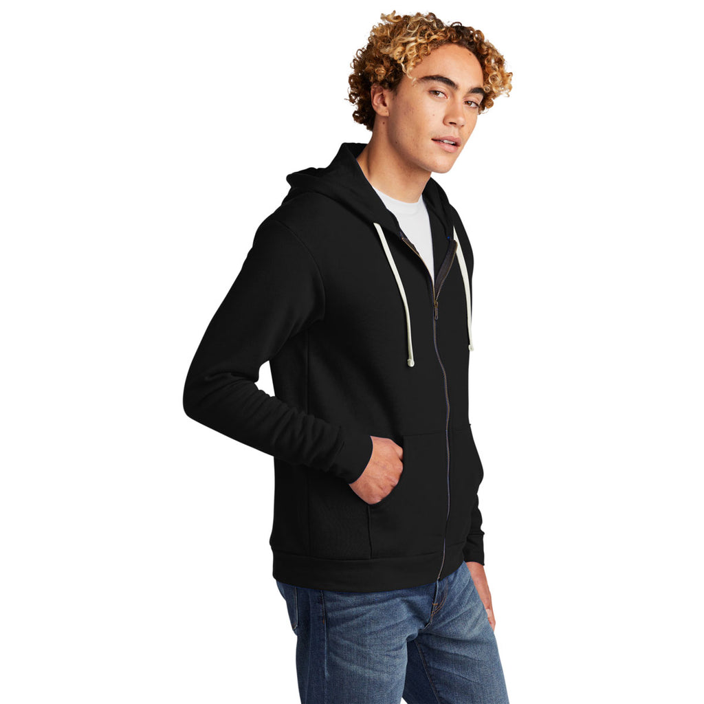 Next Level Unisex Black Beach Fleece Full-Zip Hoodie