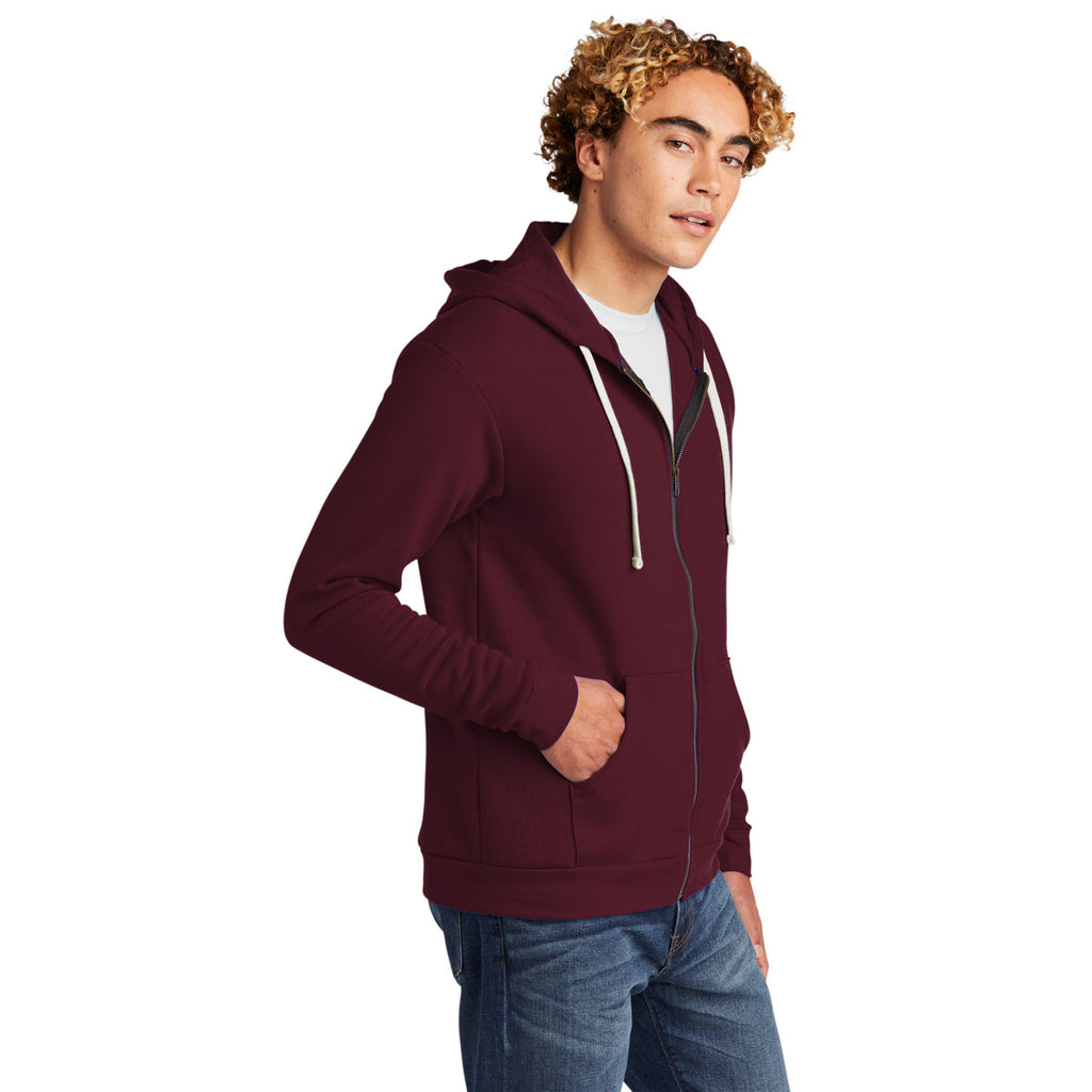 Next Level Unisex Maroon Beach Fleece Full-Zip Hoodie