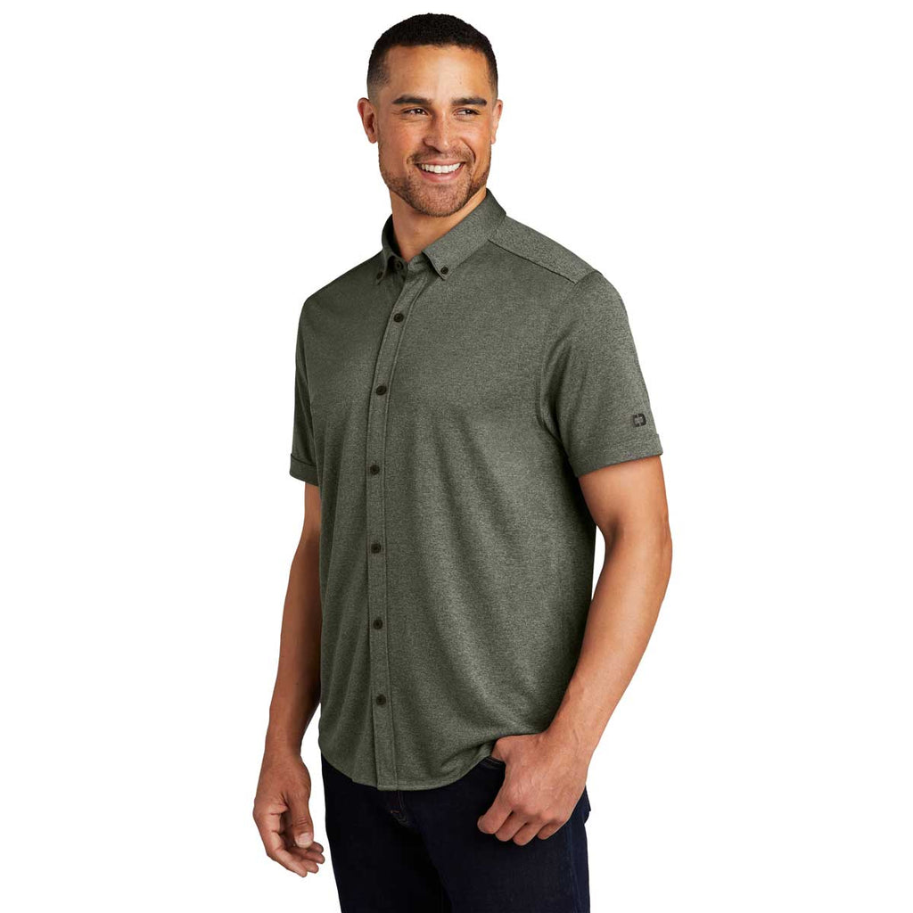 OGIO Men's Drive Green Heather Gravitate Full-Button Polo