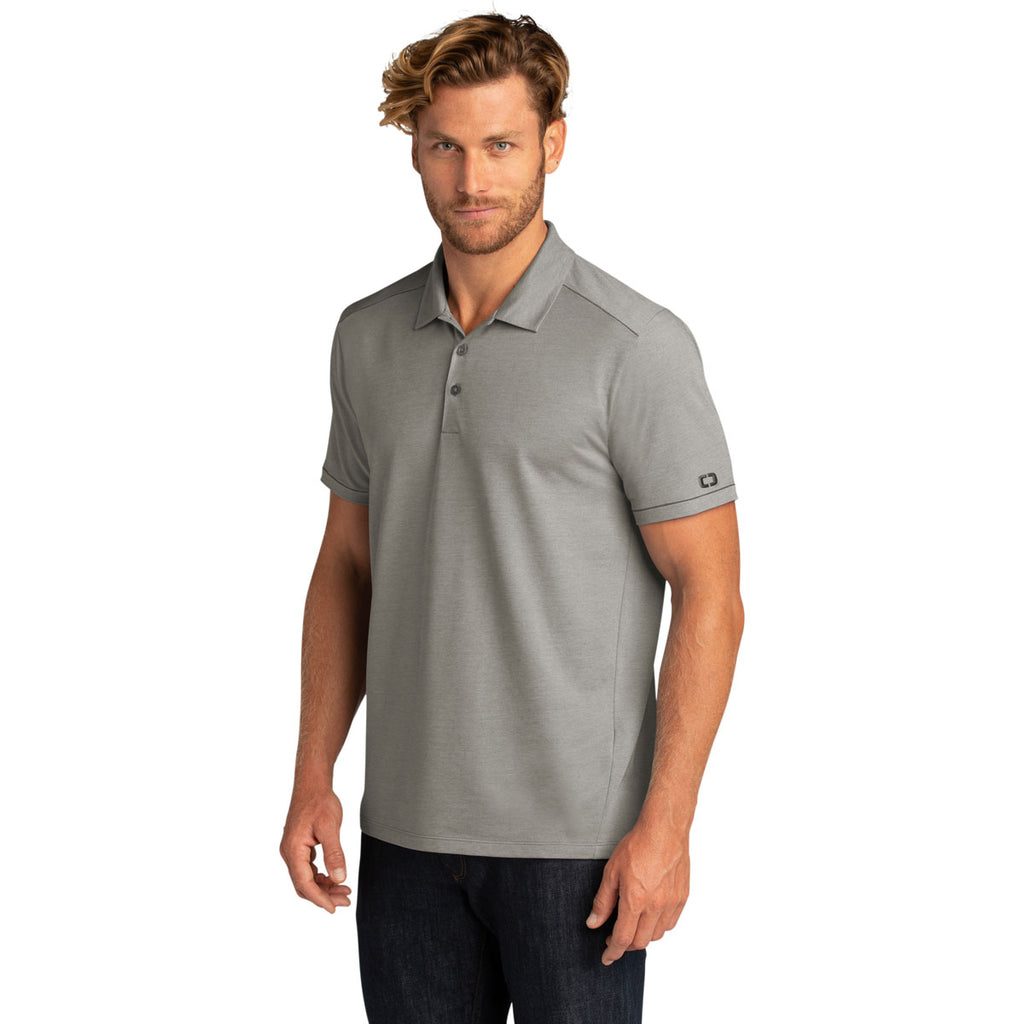 OGIO Men's Tarmac Grey Heather Code Stretch Polo