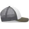 Pacific Headwear White/Light Charcoal/Moss Low-Pro Trucker Cap