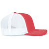 Pacific Headwear Red/White/RedContrast Stitch Trucker Pacflex Snapback Cap