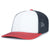 Pacific Headwear White/Navy/RedContrast Stitch Trucker Pacflex Snapback Cap