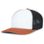 Pacific Headwear White/Light Charcoal/RustContrast Stitch Trucker Pacflex Snapback Cap