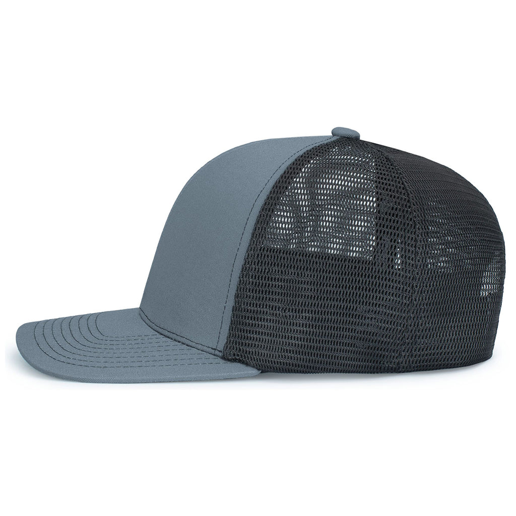 Pacific Headwear Graphite/Black/GraphiteContrast Stitch Trucker Pacflex Snapback Cap