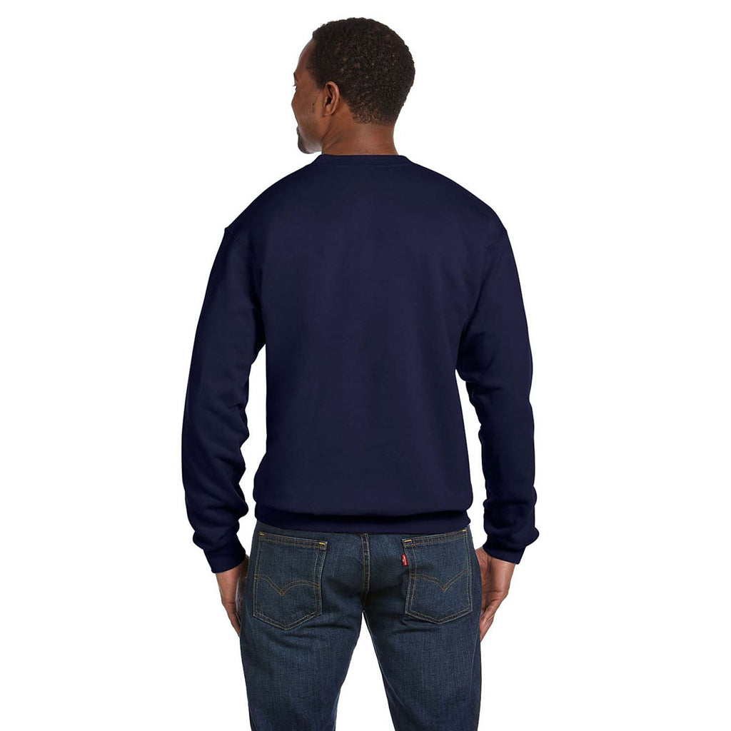 Hanes Unisex Navy 7.8 oz. EcoSmart 50/50 Fleece Crew