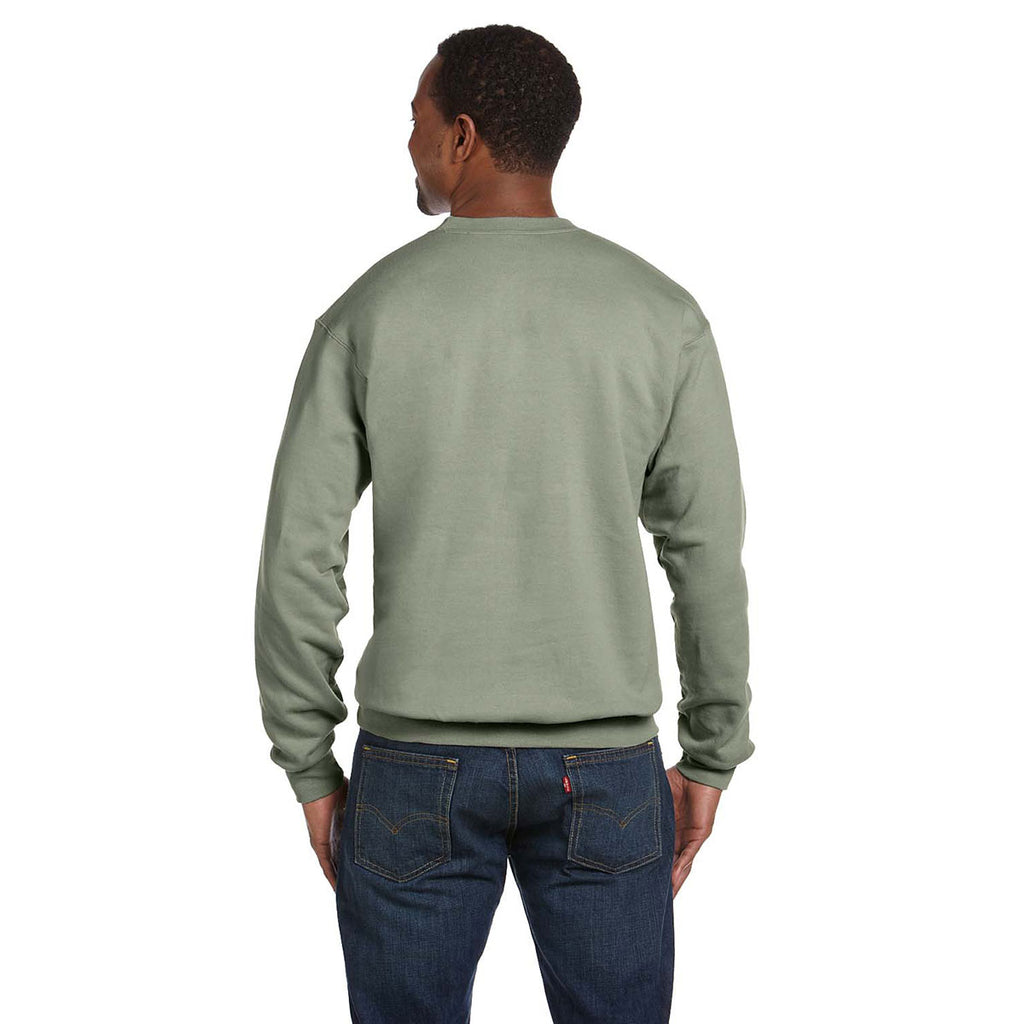 Hanes Unisex Stonewash Green 7.8 oz. EcoSmart 50/50 Fleece Crew