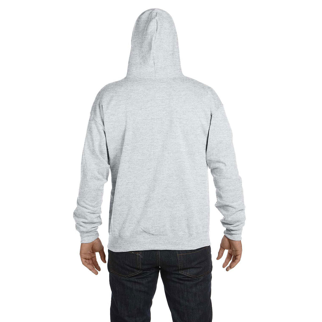 Hanes Men's Ash 7.8 oz. EcoSmart 50/50 Full-Zip Hood