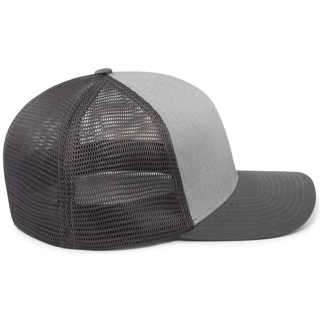 Pacific Headwear Heather Grey/Light Charcoal/Light Charcoal Fusion Trucker Cap