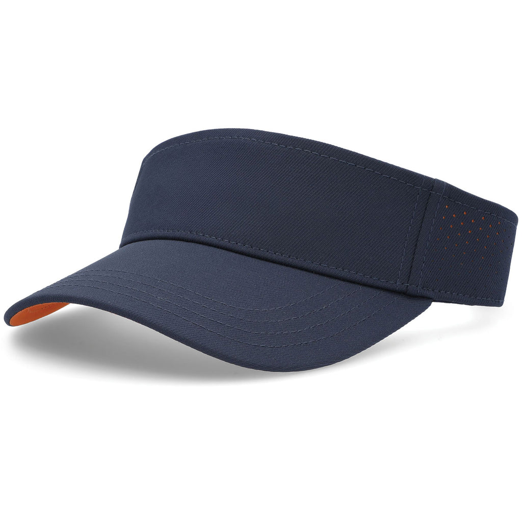 Pacific Headwear Navy/Orange Perforated Coolcore Visor