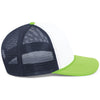 Pacific Headwear White/Navy/Neon Green Foamie Fresh Trucker Cap