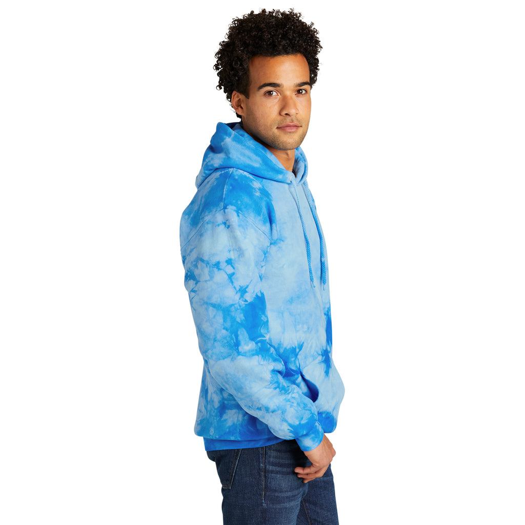 Port & Company Men's Sky Blue Crystal Tie-Dye Pullover Hoodie