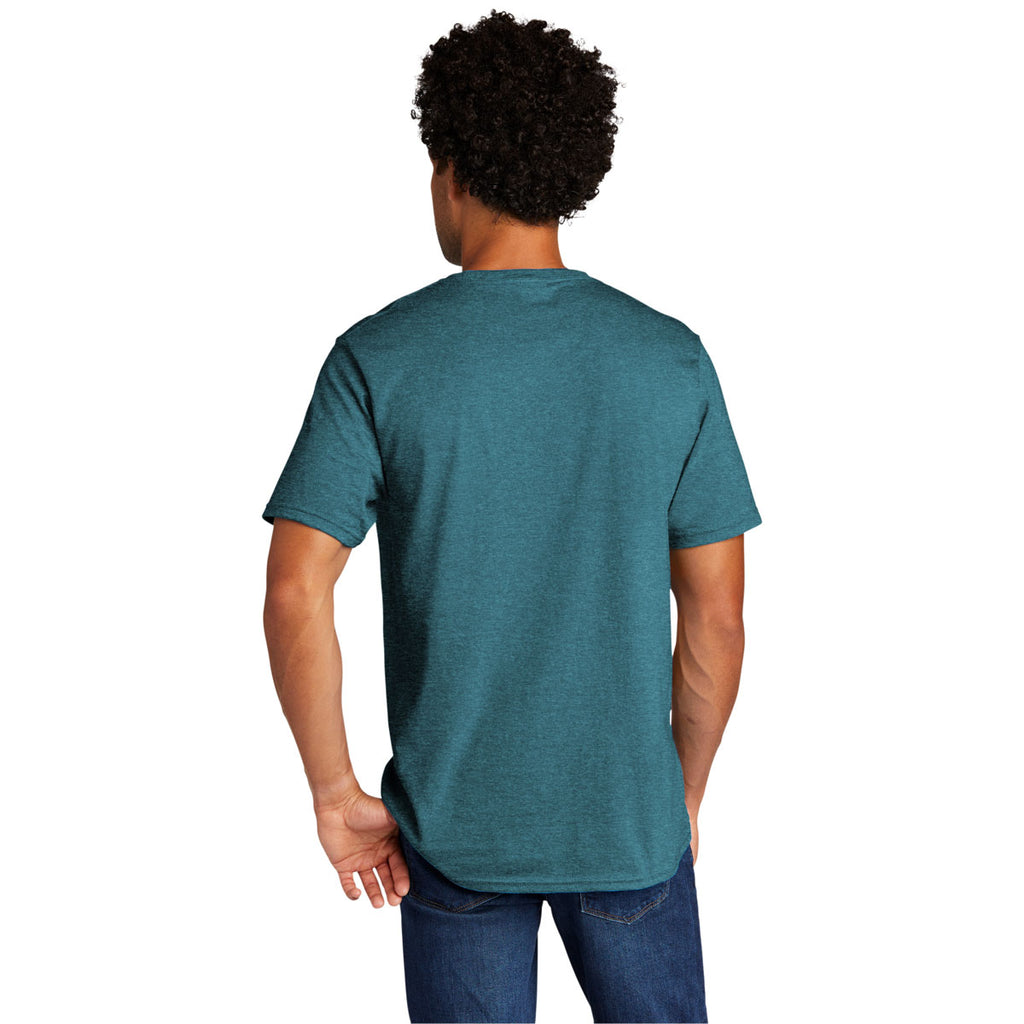 Port & Company Men's Vivid Teal Heather Tri-Blend Tee