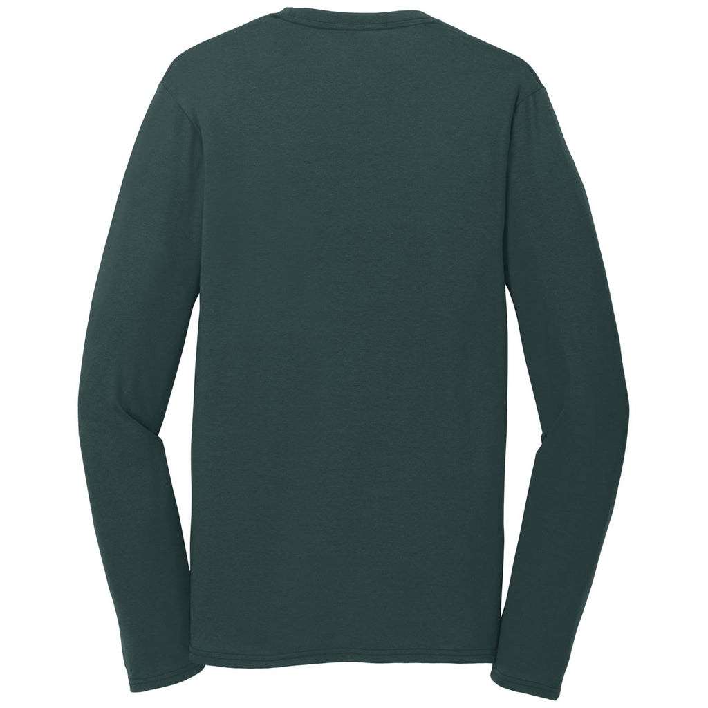 Port & Company Men's Dark Green Long Sleeve Performance Blend Tee