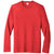 Port & Company Men's Bright Red Heather Long Sleeve Fan Favorite Blend Tee