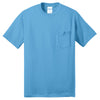 Port & Company Men's Aquatic Blue Core Blend Pocket Tee