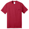 Port & Company Men's Red Core Blend Pocket Tee