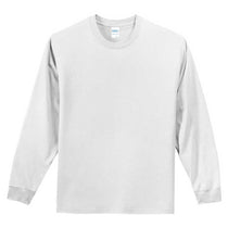 Port & Company Men's White Tall Long Sleeve Essential Tee