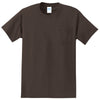 Port & Company Men's Brown Essential Pocket Tee