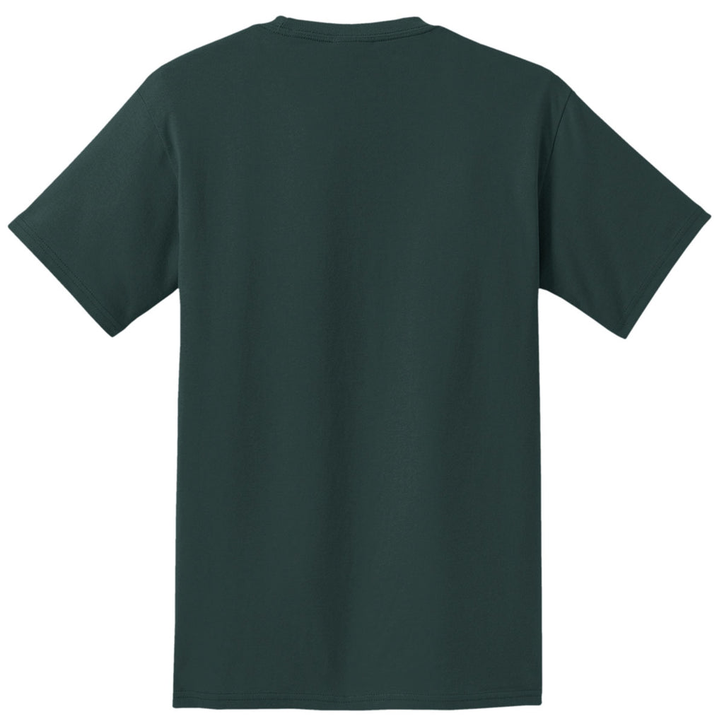 Port & Company Men's Dark Green Essential Pocket Tee