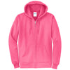 Port & Company Men's Neon Pink Core Fleece Full-Zip Hooded Sweatshirt