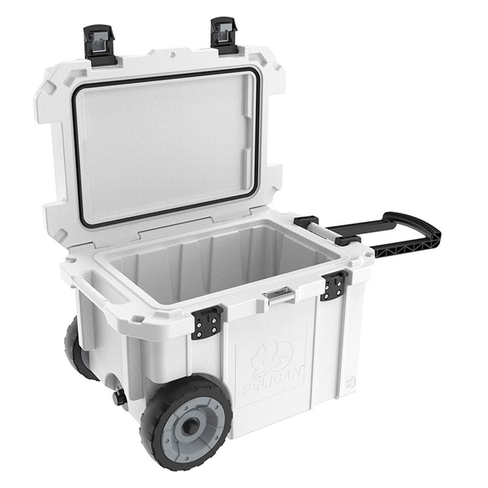 Pelican White Elite Wheeled Cooler - 45 Qt