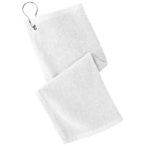 Port Authority White Grommeted Hemmed Towel