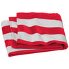 Port Authority Red Value Cabana Stripe Beach Towel